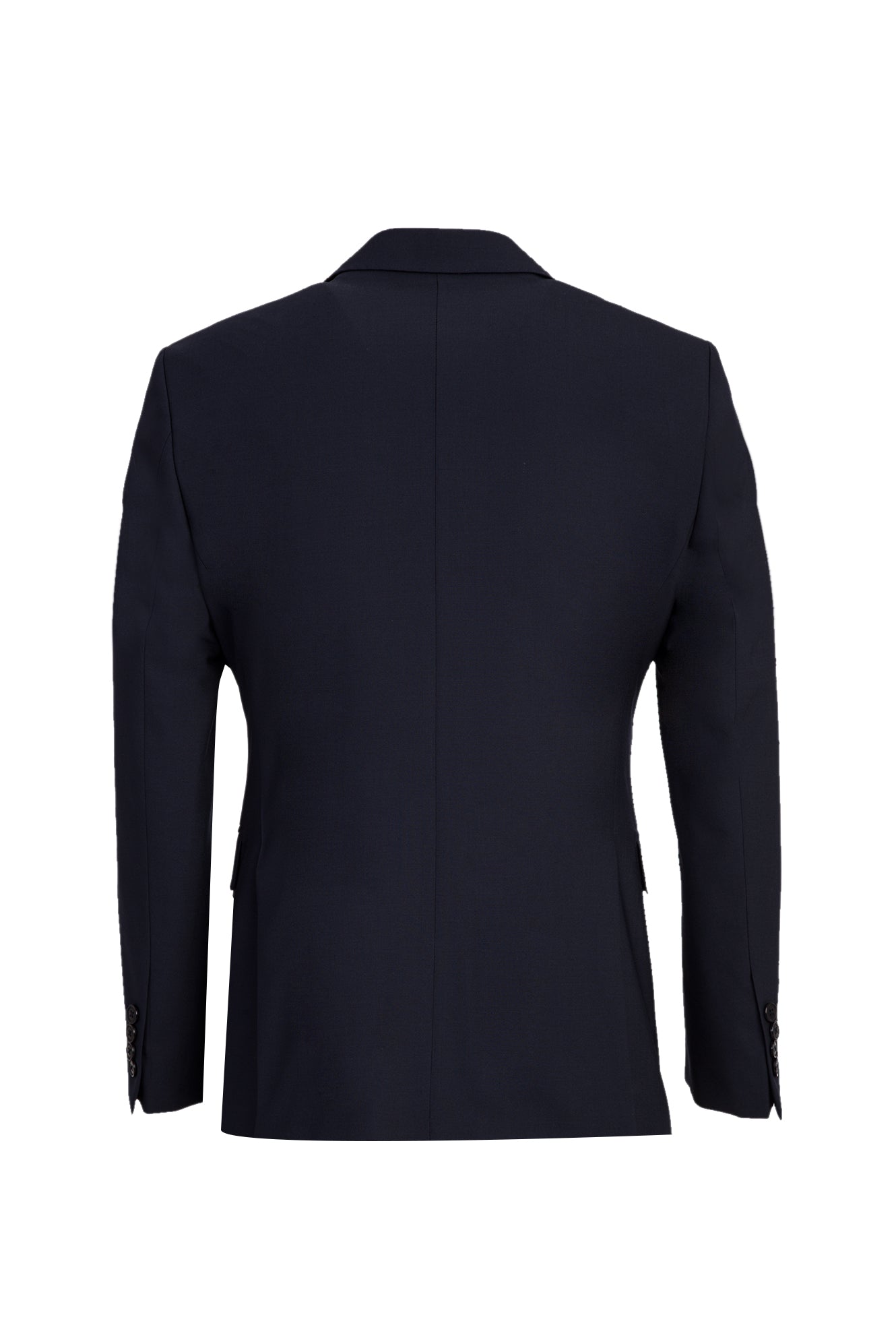 Siyah Lacivert Slim Fit Dar Kesim Yünlü Klasik Takım Elbise