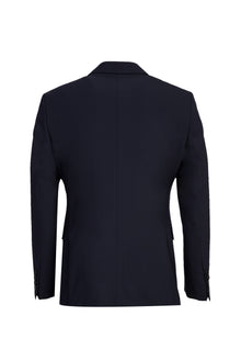 Siyah Lacivert Slim Fit Dar Kesim Yünlü Klasik Takım Elbise