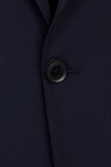 Siyah Lacivert Slim Fit Dar Kesim Yünlü Klasik Takım Elbise