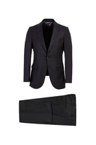 Siyah Slim Fit Dar Kesim Yünlü Klasik Takım Elbise