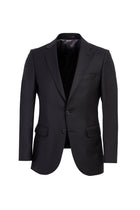 Siyah Slim Fit Dar Kesim Yünlü Klasik Takım Elbise