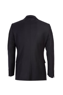 Siyah Slim Fit Dar Kesim Yünlü Klasik Takım Elbise
