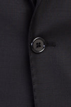 Siyah Slim Fit Dar Kesim Yünlü Klasik Takım Elbise