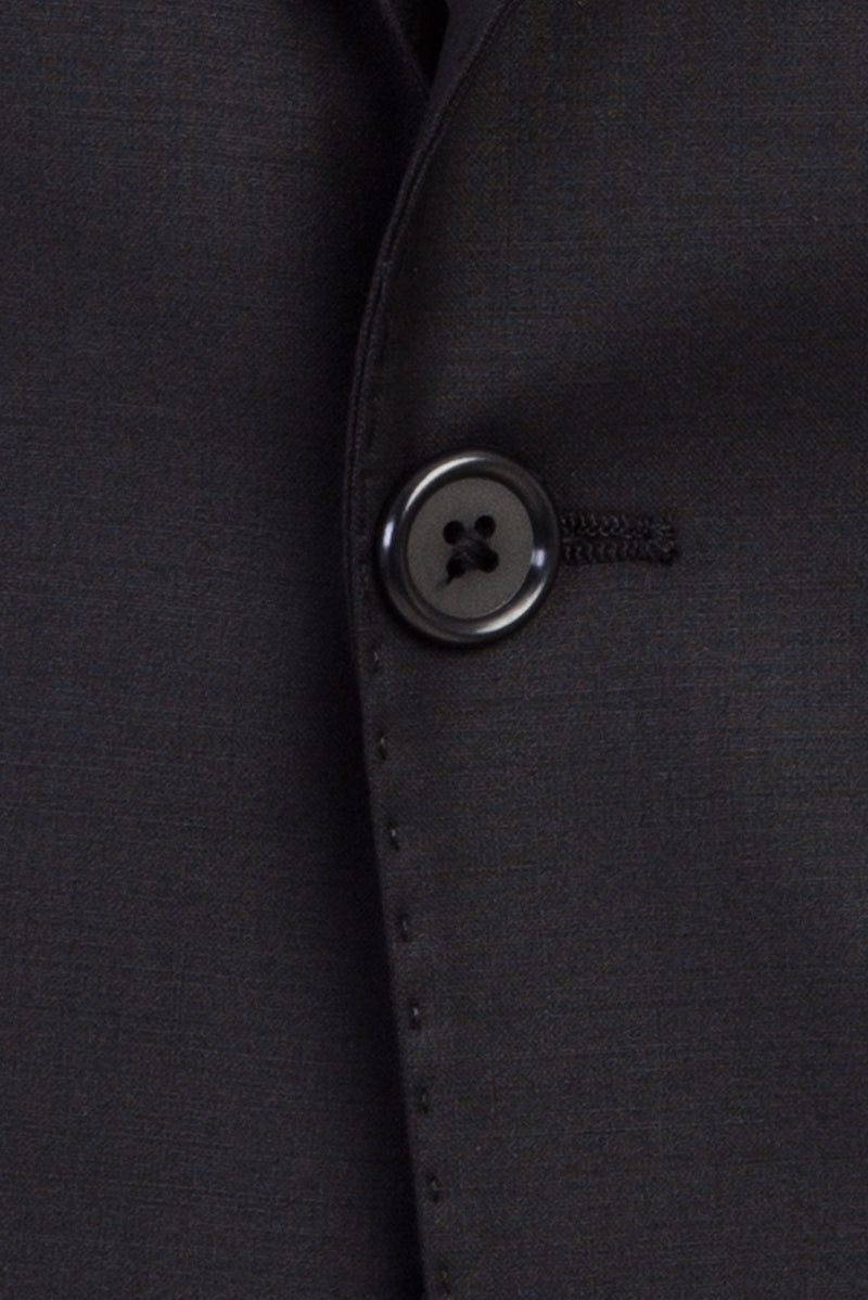 Siyah Slim Fit Dar Kesim Yünlü Takım Elbise