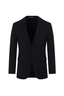 Siyah 7 Drop Slim Fit Dar Kesim Yünlü Tak?m Elbise-Abdullah Ki??l?