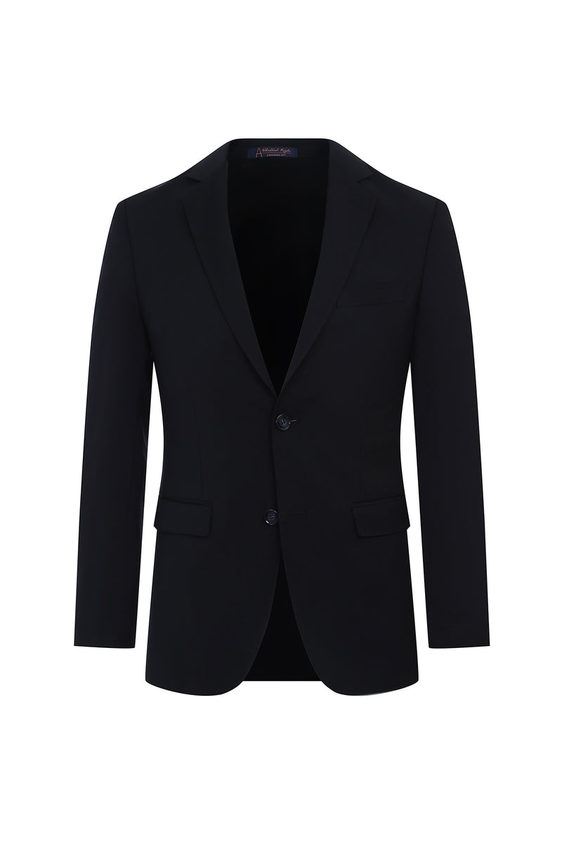 Siyah 7 Drop Slim Fit Dar Kesim Yünlü Tak?m Elbise-Abdullah Ki??l?