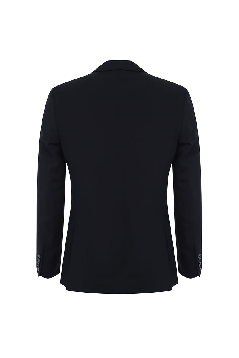Siyah 7 Drop Slim Fit Dar Kesim Yünlü Tak?m Elbise-Abdullah Ki??l?