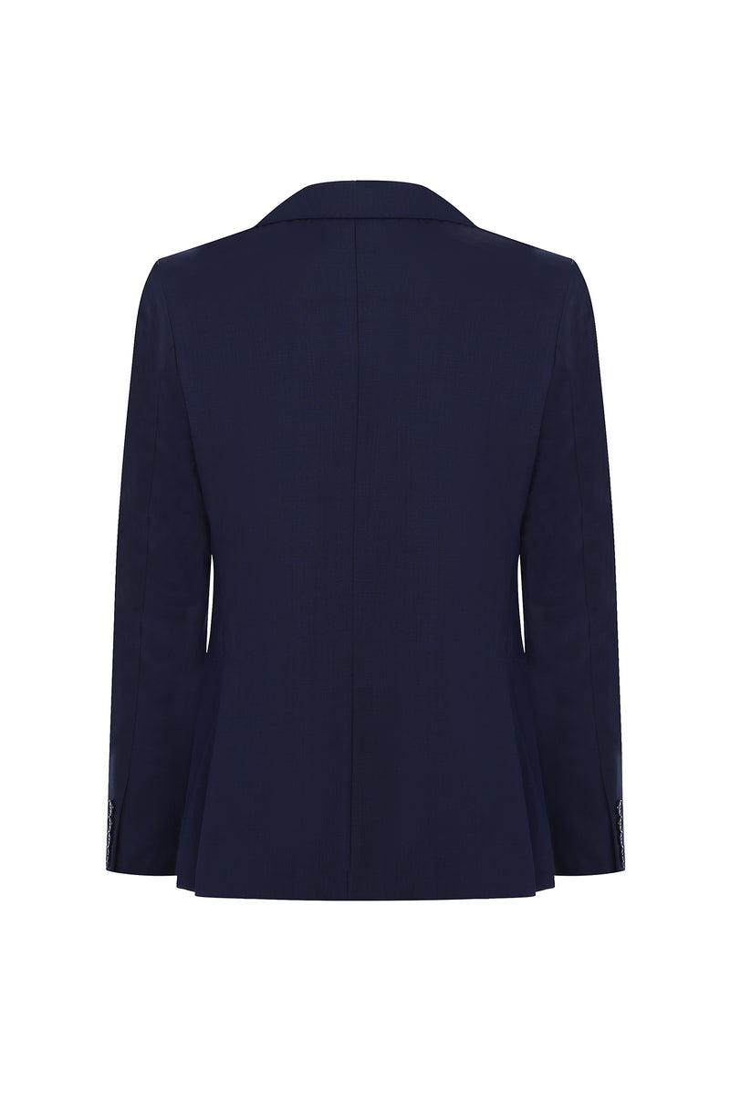 Orta Lacivert 7 Drop Slim Fit Dar Kesim Yün Tak?m Elbise-Abdullah Ki??l?