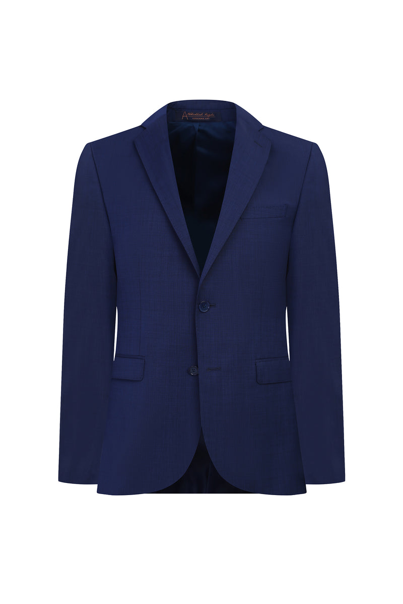 Koyu Mavi  Slim Fit Dar Kesim Klasik Yün Takım Elbise