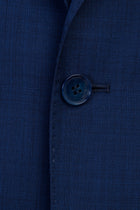 Koyu Mavi  Slim Fit Dar Kesim Yün Takım Elbise
