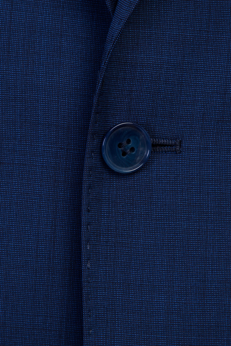 Koyu Mavi  Slim Fit Dar Kesim Klasik Yün Takım Elbise