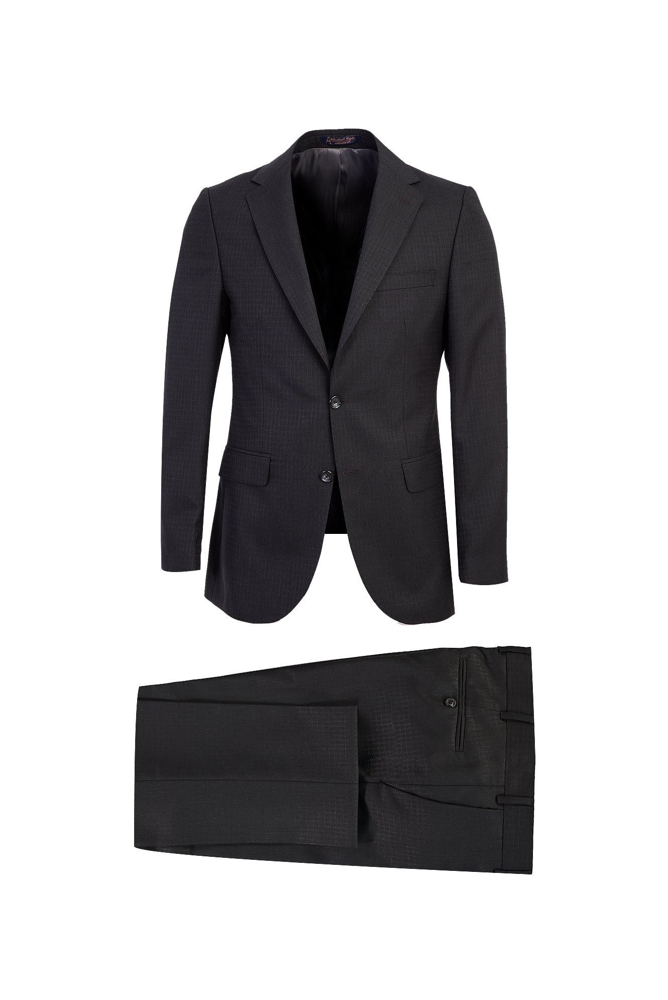 Koyu Antrasit Slim Fit Dar Kesim Yünlü Takım Elbise