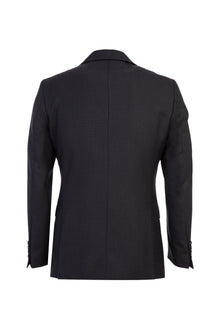 Koyu Antrasit Slim Fit Dar Kesim Yünlü Takım Elbise