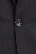 Koyu Antrasit Slim Fit Dar Kesim Yünlü Takım Elbise