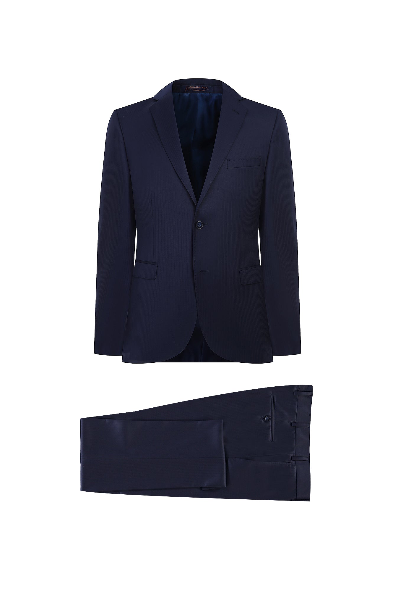 Açık Lacivert Slim Fit Dar Kesim Yünlü Takım Elbise