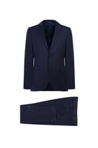 Açık Lacivert Slim Fit Dar Kesim Yünlü Takım Elbise