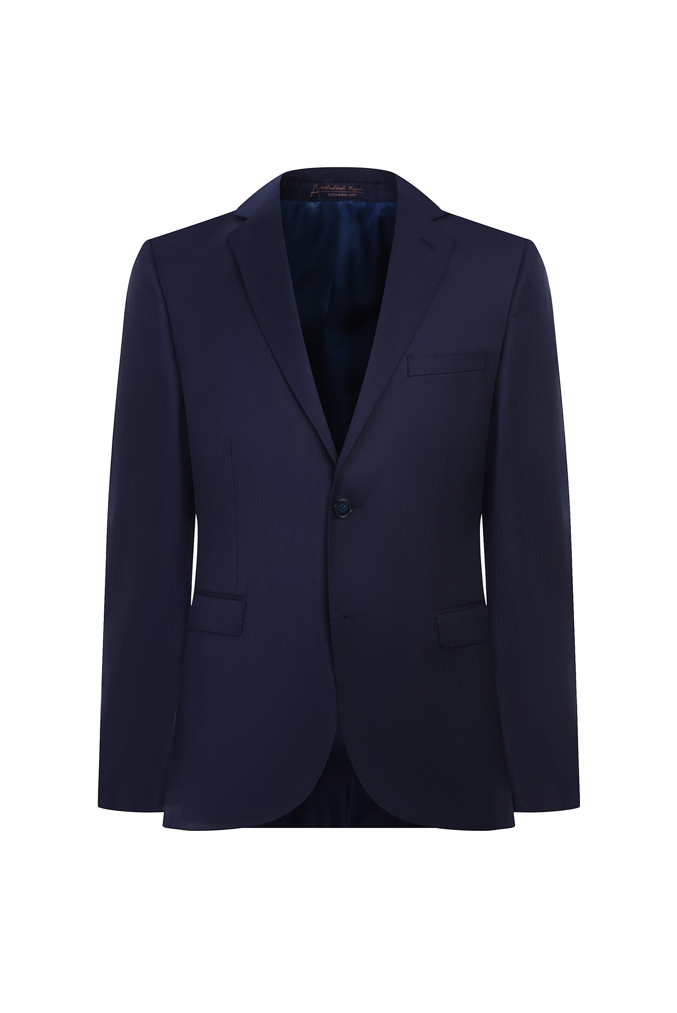 Açık Lacivert Slim Fit Dar Kesim Yünlü Takım Elbise