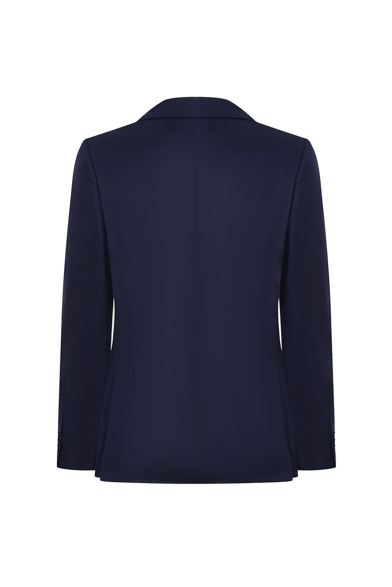 Açık Lacivert Slim Fit Dar Kesim Yünlü Takım Elbise