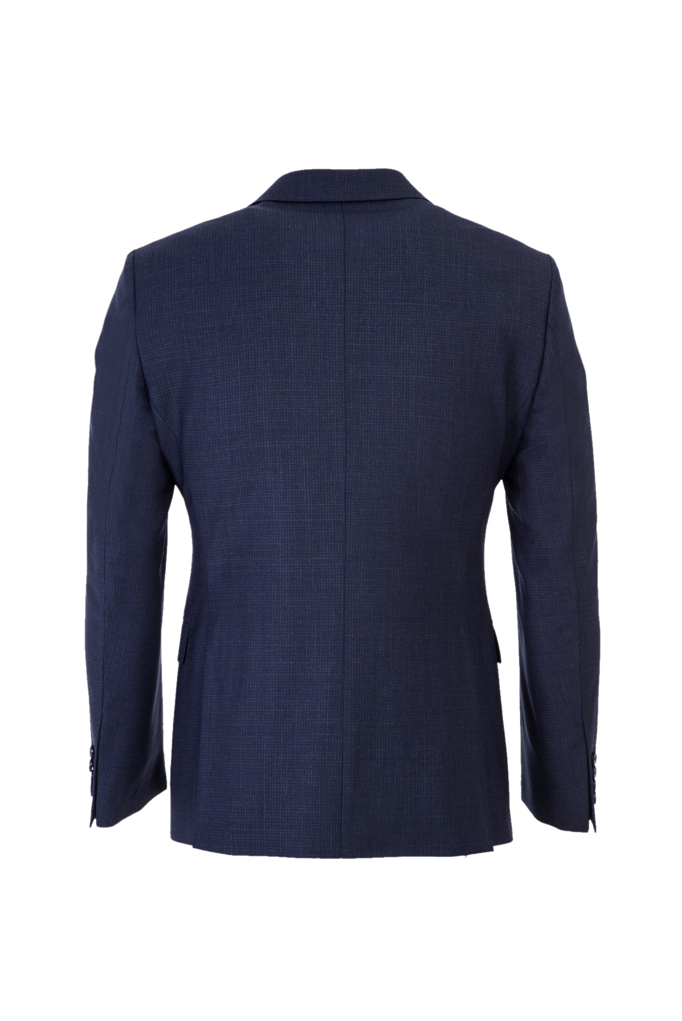 Orta Lacivert Slim Fit Dar Kesim Yünlü Klasik Kuşgözü Takım Elbise