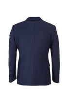 Orta Lacivert Slim Fit Dar Kesim Yünlü Klasik Kuşgözü Takım Elbise