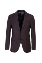 Şarap Bordo Slim Fit Dar Kesim Yünlü Kuşgözü Takım Elbise