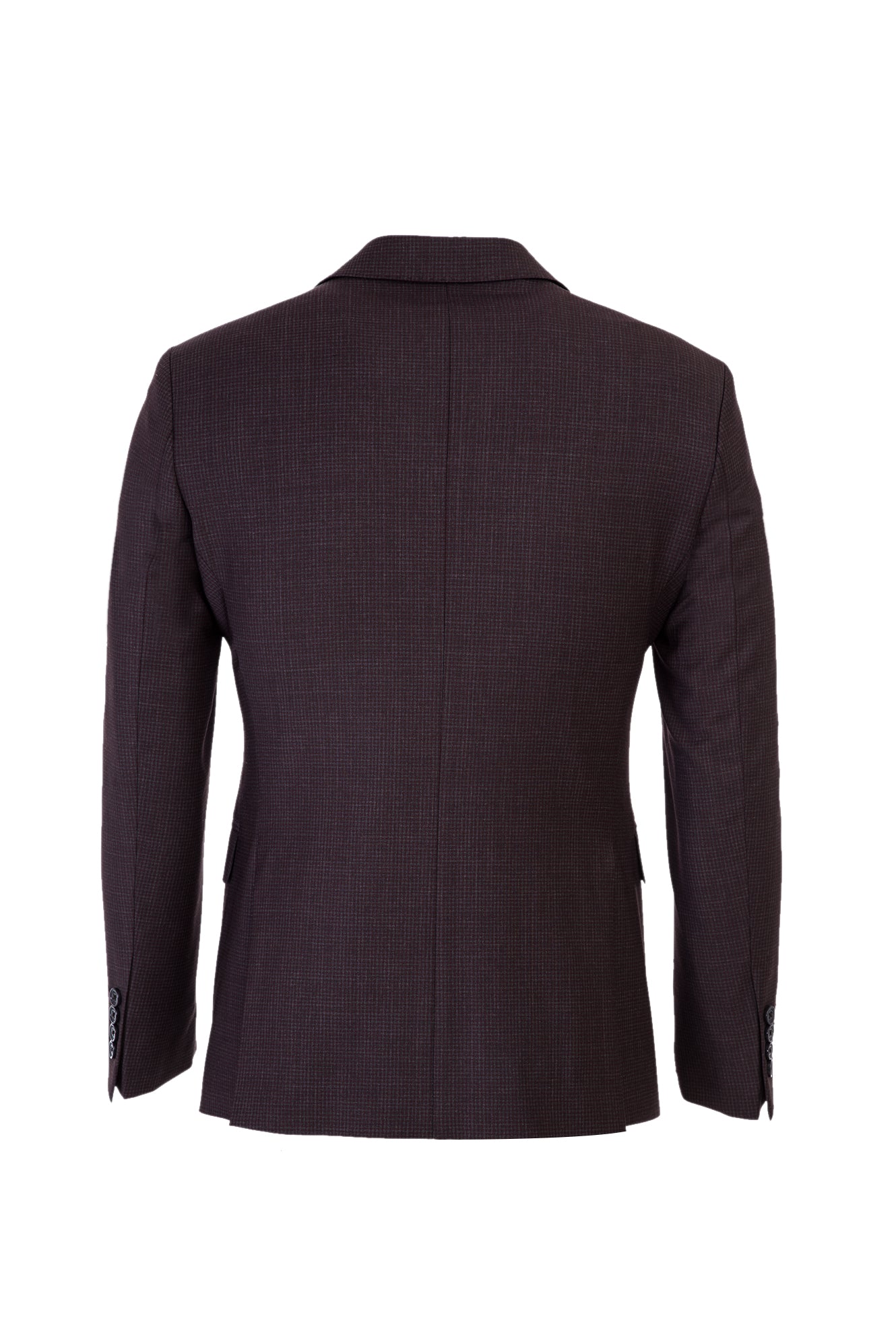 Şarap Bordo Slim Fit Dar Kesim Yünlü Kuşgözü Takım Elbise