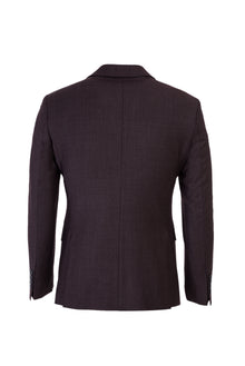 Şarap Bordo Slim Fit Dar Kesim Yünlü Kuşgözü Takım Elbise