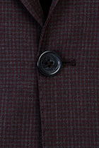 Şarap Bordo Slim Fit Dar Kesim Yünlü Klasik Kuşgözü Takım Elbise