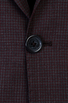 Şarap Bordo Slim Fit Dar Kesim Yünlü Klasik Kuşgözü Takım Elbise