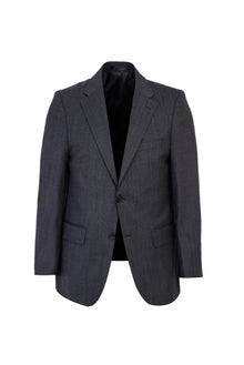 Orta Füme Relaxed Fit Rahat Kesim Yünlü Klasik Kuşgözü Takım Elbise