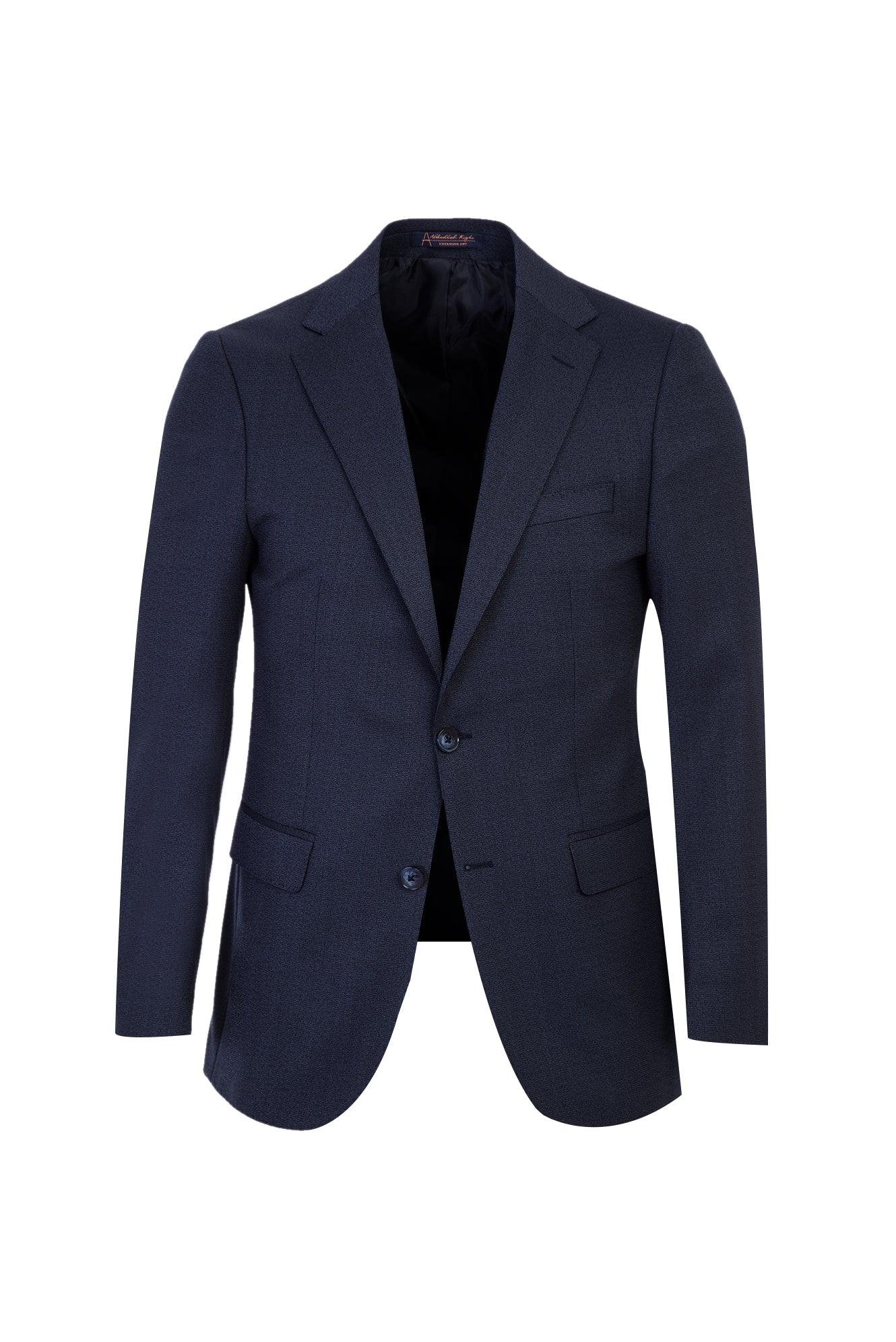 Koyu Lacivert Slim Fit Dar Kesim Yünlü Kuşgözü Takım Elbise