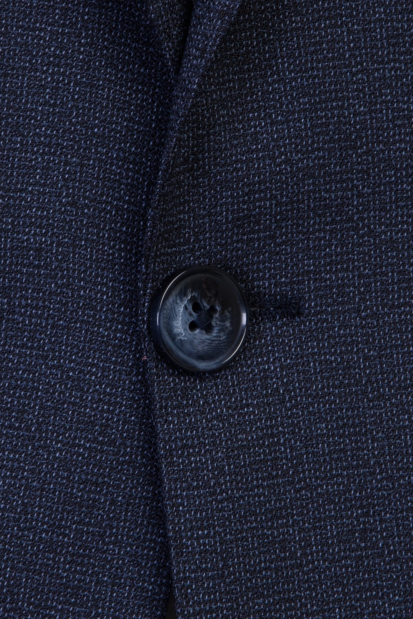 Koyu Lacivert Slim Fit Dar Kesim Yünlü Klasik Kuşgözü Takım Elbise