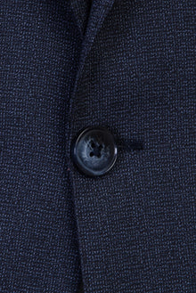 Koyu Lacivert Slim Fit Dar Kesim Yünlü Klasik Kuşgözü Takım Elbise