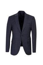 Koyu Lacivert Slim Fit Dar Kesim Yünlü Kuşgözü Takım Elbise