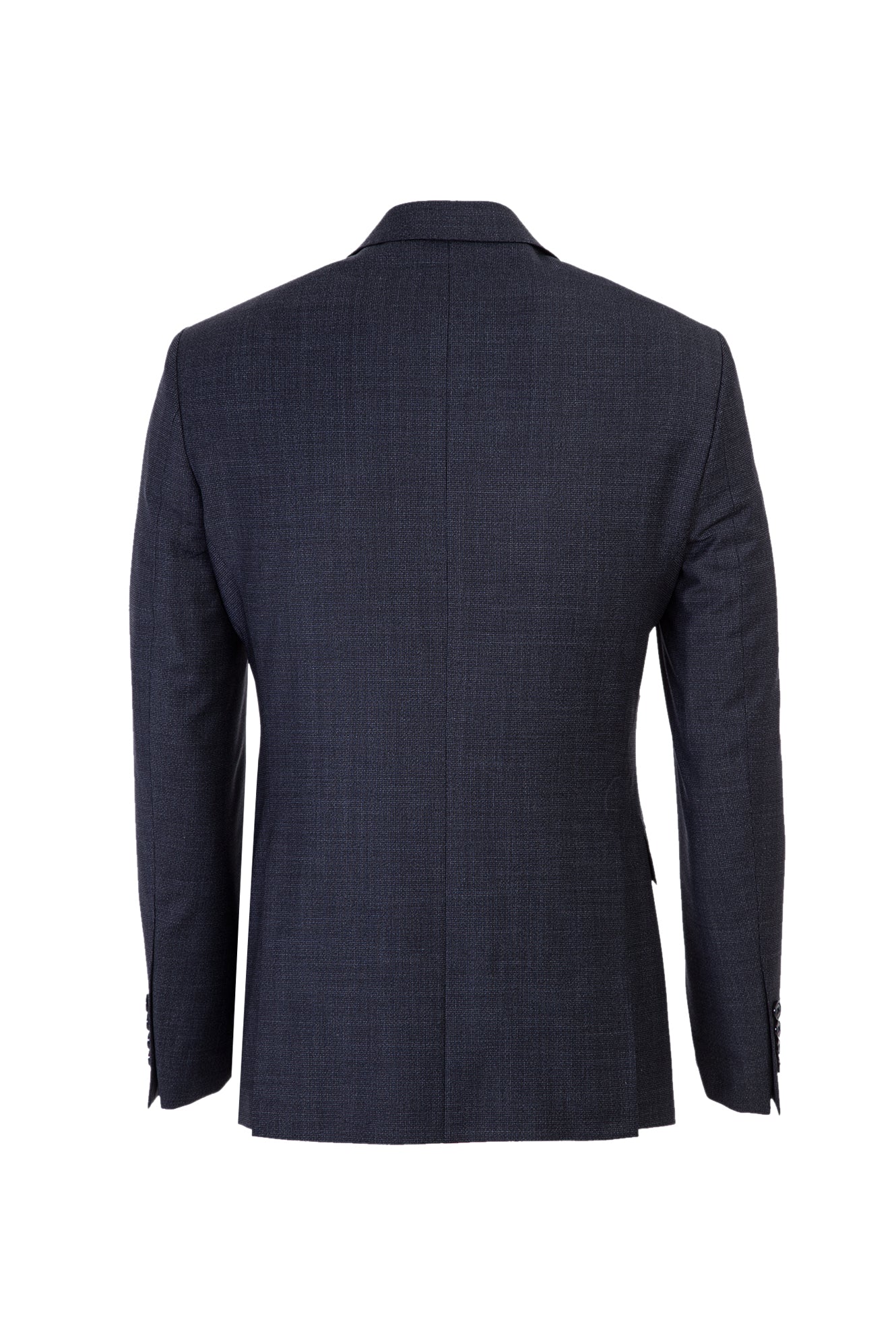 Koyu Lacivert Slim Fit Dar Kesim Yünlü Kuşgözü Takım Elbise