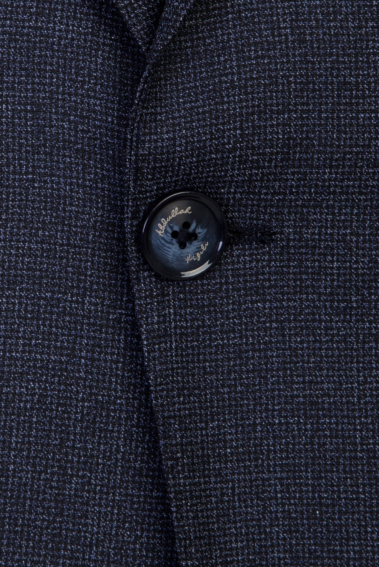 Koyu Lacivert Slim Fit Dar Kesim Yünlü Kuşgözü Takım Elbise