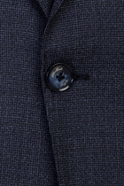 Koyu Lacivert Slim Fit Dar Kesim Yünlü Kuşgözü Takım Elbise