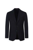 Siyah Slim Fit Dar Kesim Çizgili Yün Takım Elbise