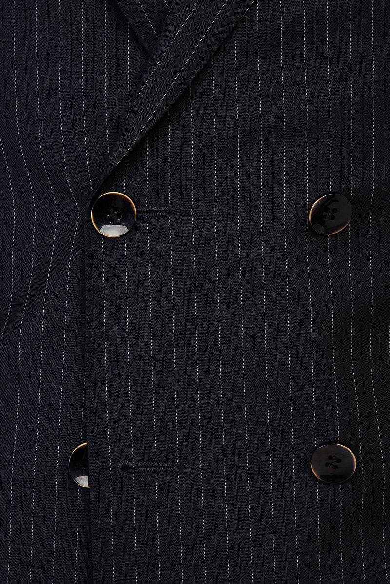 Siyah 7 Drop Slim Fit Dar Kesim Kruvaze Yün Tak?m Elbise-Abdullah Ki??l?