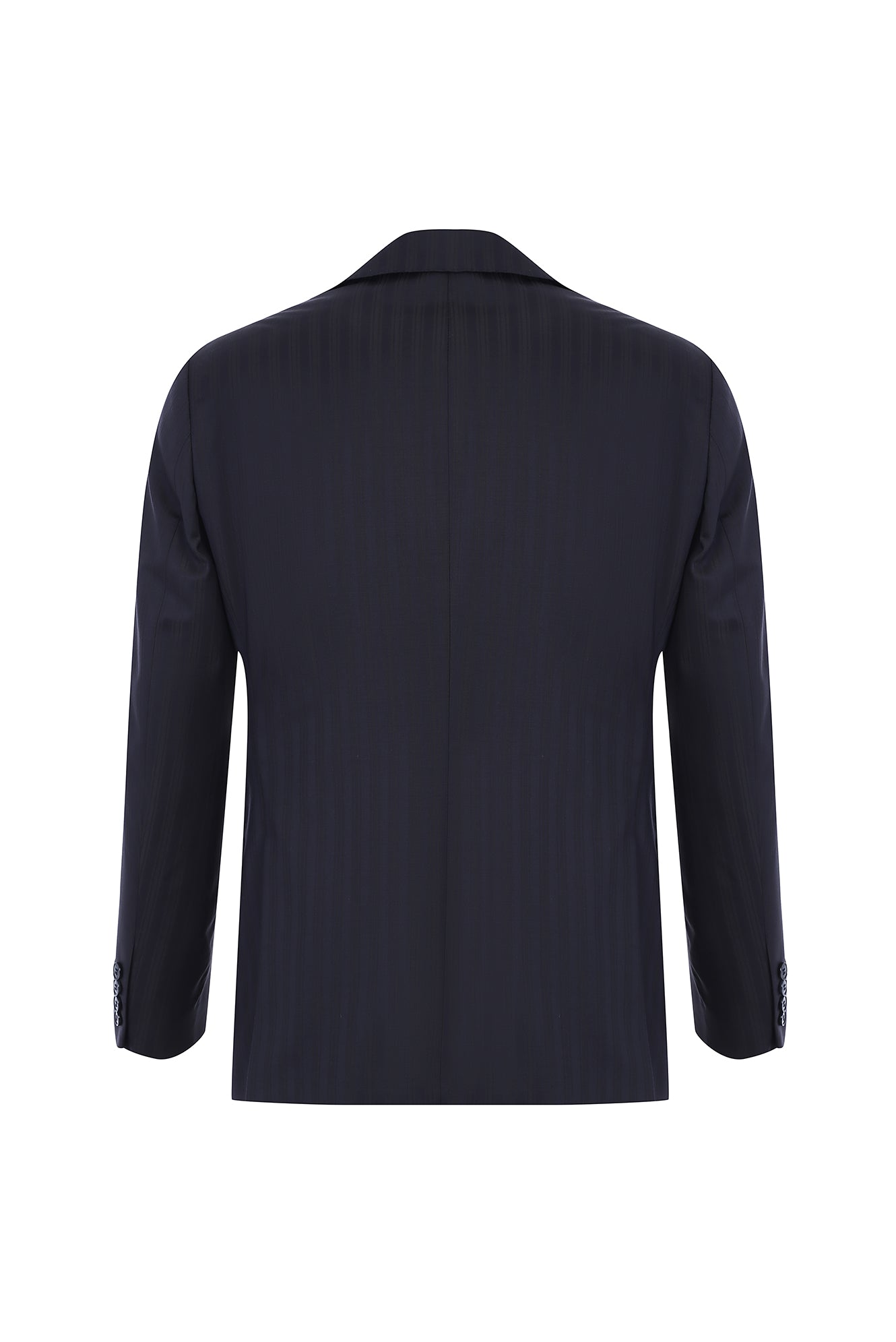 Siyah Slim Fit Dar Kesim Yelekli Çizgili Yün Tak?m Elbise-Abdullah Ki??l?