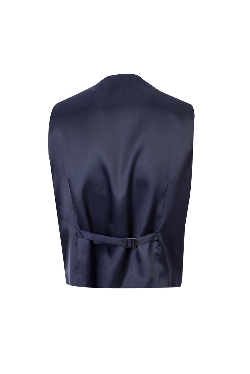 Siyah Slim Fit Dar Kesim Yelekli Çizgili Yün Tak?m Elbise-Abdullah Ki??l?