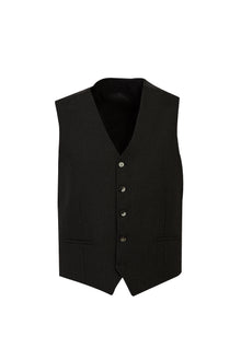 Siyah Slim Fit Dar Kesim Yünlü Yelekli Çizgili Tak?m Elbise-Abdullah Ki??l?