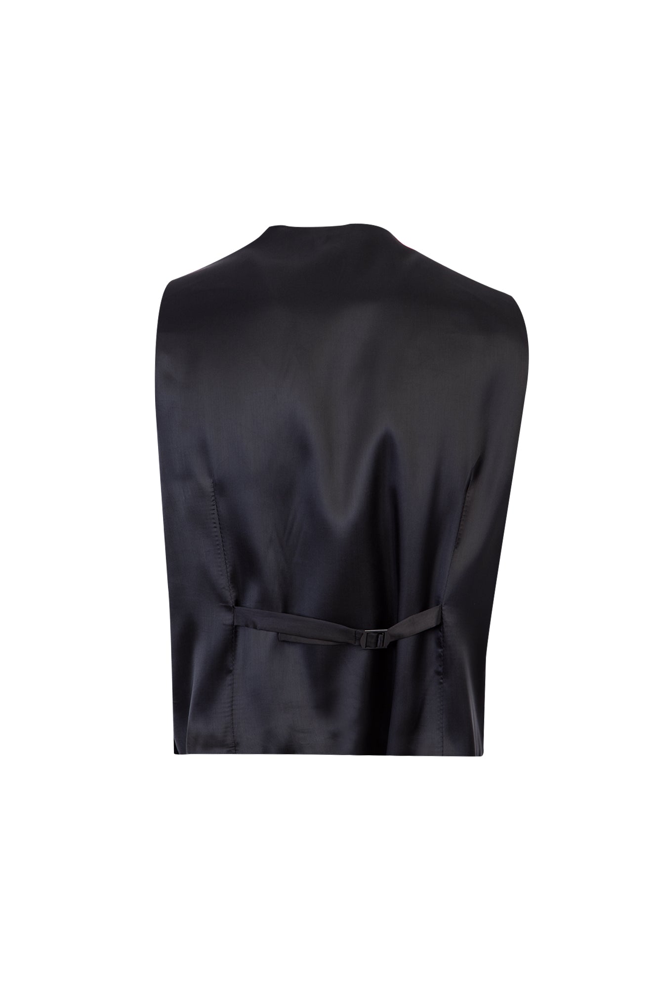 Siyah Slim Fit Dar Kesim Yünlü Yelekli Çizgili Tak?m Elbise-Abdullah Ki??l?