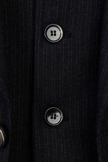 Siyah Slim Fit Dar Kesim Yünlü Yelekli Çizgili Tak?m Elbise-Abdullah Ki??l?