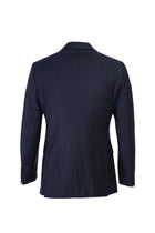 Koyu Lacivert Regular Fit Yünlü Çizgili Kruvaze Takım Elbise