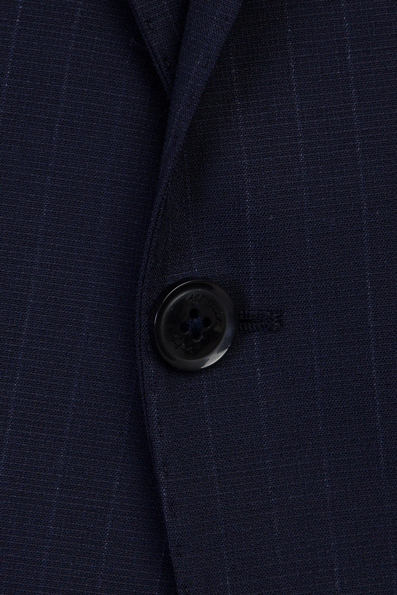 Koyu Lacivert Regular Fit Sivri Yaka Yünlü Çizgili Takım Elbise