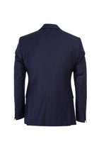 Orta Lacivert 7 Drop Slim Fit Dar Kesim Yünlü Çizgili Tak?m Elbise-Abdullah Ki??l?