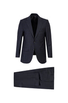 Koyu Füme Relaxed Fit Rahat Kesim Yünlü Klasik Kareli Takım Elbise