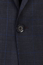 Koyu Füme Relaxed Fit Rahat Kesim Yünlü Klasik Kareli Takım Elbise