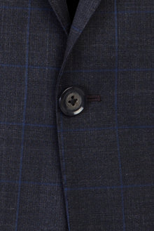 Koyu Füme Relaxed Fit Rahat Kesim Yünlü Klasik Kareli Takım Elbise